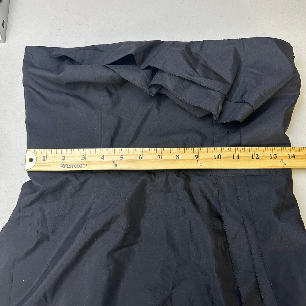 Ann Taylor Loft Black Strapless Sheath Mini Dress Size 6 Pleated‎ Cotton Blend - Picture 10 of 12